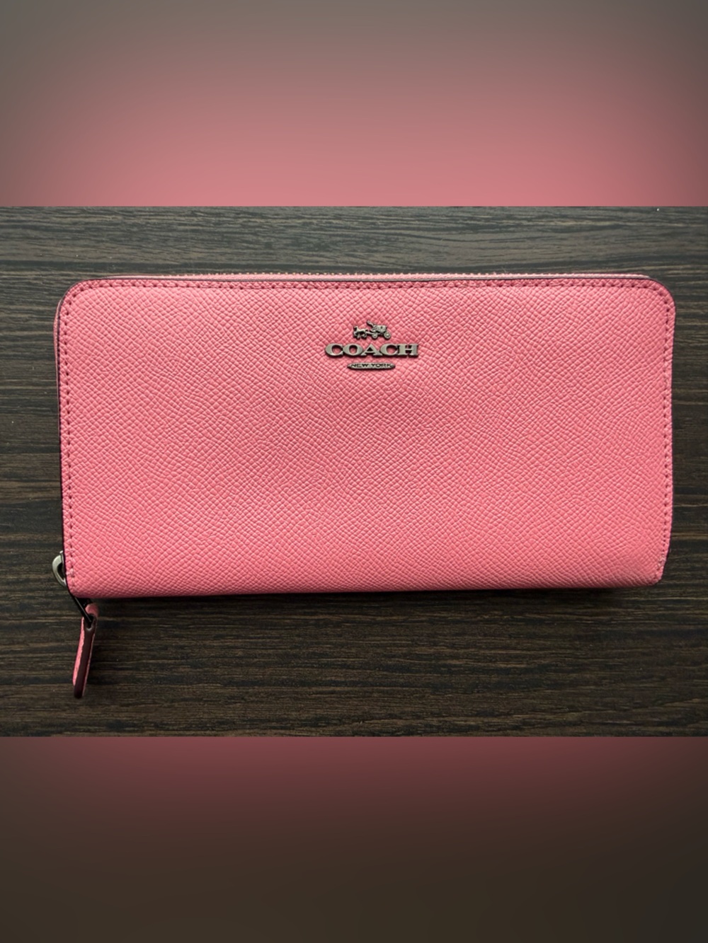 Coach Vintage Pink Accordion Zip Wallet 57713